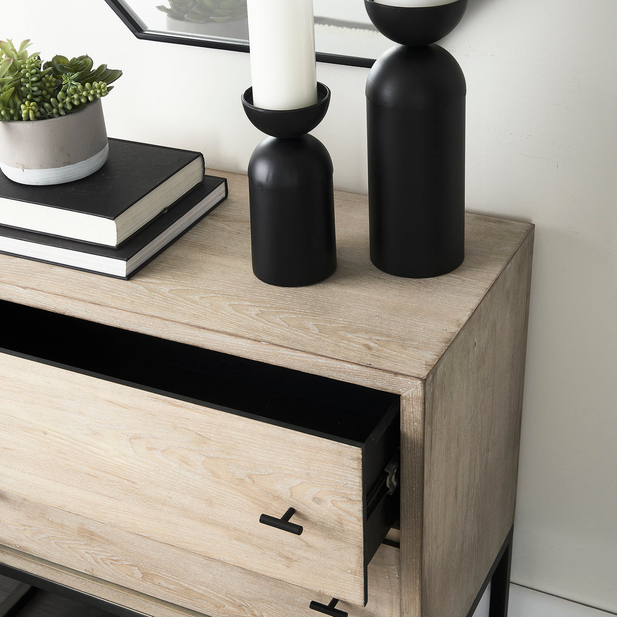 Ciara 32L x 16W Beige Fir Veneer 2 Drawer Accent Cabinet from Mercana - Luna Furniture