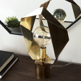 Shamir 15L x 15W Gold Geometric Metal Table Lamp from Mercana - Luna Furniture