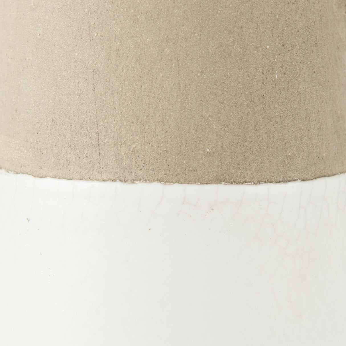 Garand Small 13H Two-Toned White Natural Ceramic Jug from Mercana - Luna Furniture