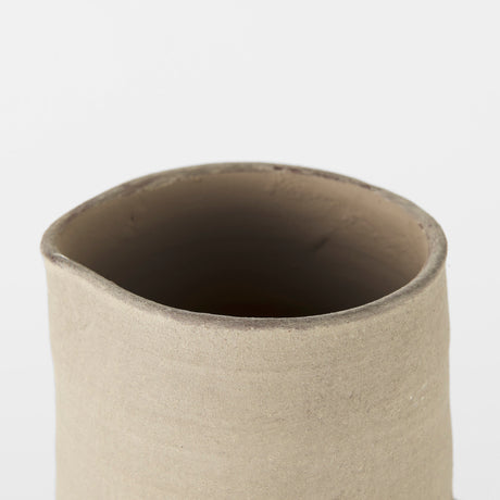 Garand Medium 15H Two-Toned White Natural Ceramic Jug from Mercana - Luna Furniture