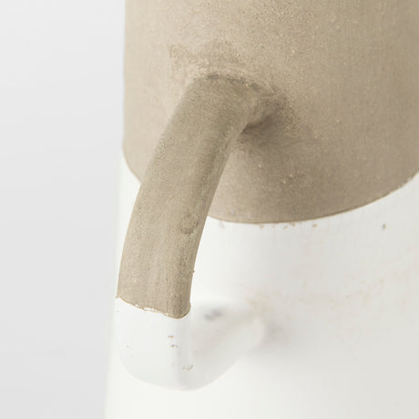 Garand Medium 15H Two-Toned White Natural Ceramic Jug from Mercana - Luna Furniture