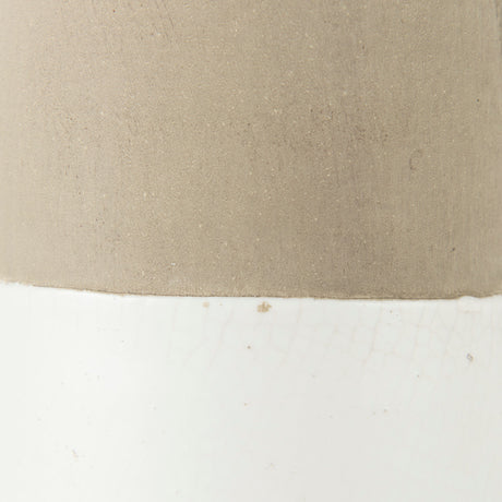 Garand Medium 15H Two-Toned White Natural Ceramic Jug from Mercana - Luna Furniture
