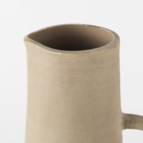 Garand Large 18.8H Two-Toned White Natural Ceramic Jug from Mercana - Luna Furniture