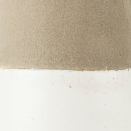 Garand Large 18.8H Two-Toned White Natural Ceramic Jug from Mercana - Luna Furniture