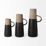 Garand Small 13H Two-Toned Black/Natural Ceramic Jug from Mercana - Luna Furniture