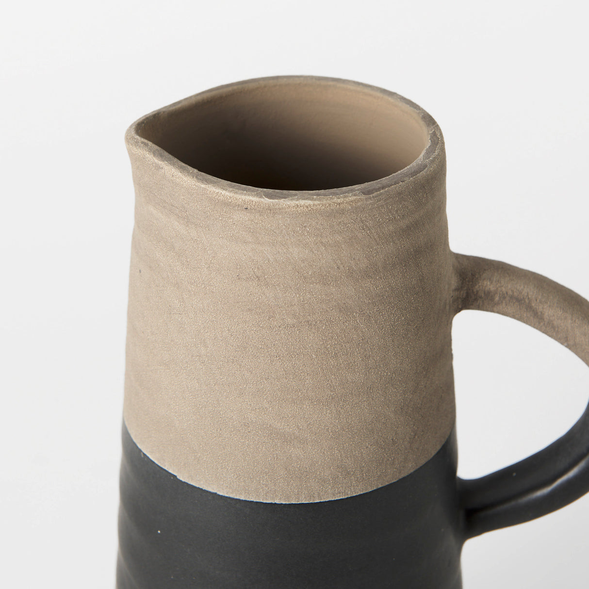 Garand Small 13H Two-Toned Black/Natural Ceramic Jug from Mercana - Luna Furniture