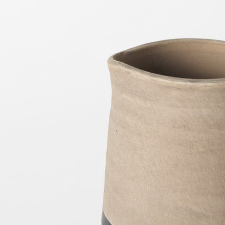 Garand Small 13H Two-Toned Black/Natural Ceramic Jug from Mercana - Luna Furniture