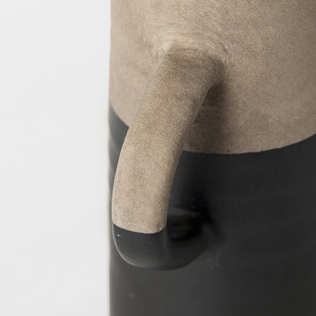 Garand Small 13H Two-Toned Black/Natural Ceramic Jug from Mercana - Luna Furniture