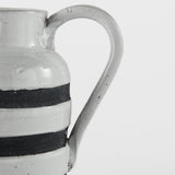 Harmon I Small White w/ Charcoal Stripes Ceramic Jug from Mercana - Luna Furniture