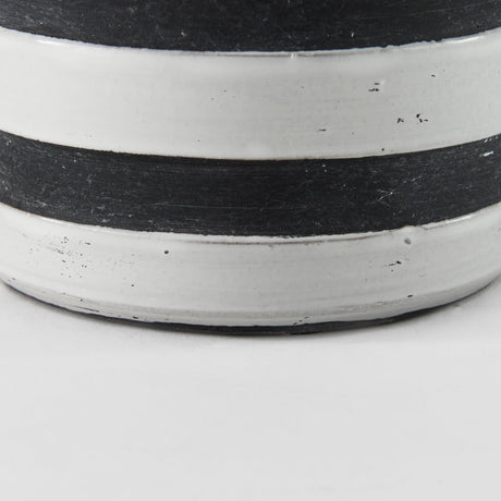 Harmon I Small White w/ Charcoal Stripes Ceramic Jug from Mercana - Luna Furniture