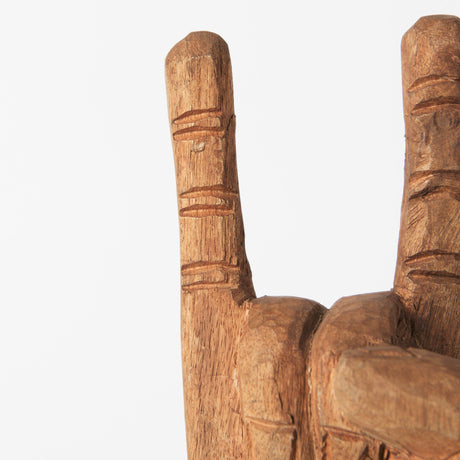 Saxum 4L x 4W Natural Wooden Carved Hang Loose Hand from Mercana - Luna Furniture