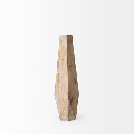 Allen II Small Natural Wooden Base Oval Vase from Mercana - Luna Furniture