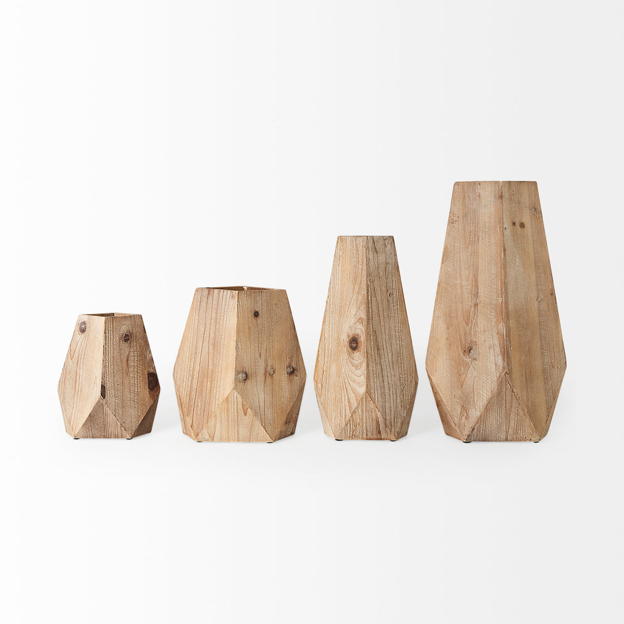 Allen III Tall Natural Wooden Base Oval Vase from Mercana - Luna Furniture