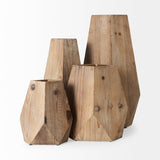 Allen III Tall Natural Wooden Base Oval Vase from Mercana - Luna Furniture