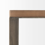 Faye 14L x 18W x 26H Medium Brown Wood W/ Antique Nickel Finished Metal Base C Side Table from Mercana - Luna Furniture