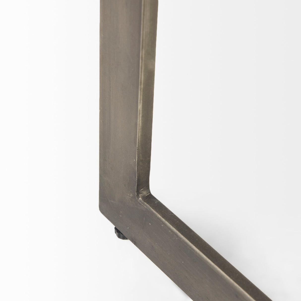 Faye 14L x 18W x 26H Medium Brown Wood W/ Antique Nickel Finished Metal Base C Side Table from Mercana - Luna Furniture