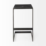 Kiran 17L x 17W x 30H Black Wood W/ Black Metal Base C-Shape Bar Stool from Mercana - Luna Furniture
