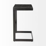 Kiran 17L x 17W x 30H Black Wood W/ Black Metal Base C-Shape Bar Stool from Mercana - Luna Furniture
