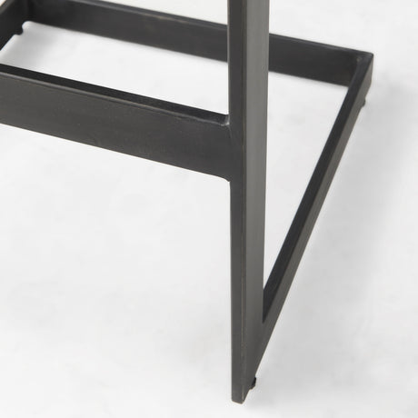 Kiran 17L x 17W x 30H Black Wood W/ Black Metal Base C-Shape Bar Stool from Mercana - Luna Furniture