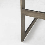 Kiran 17L x 17W x 30H Medium Brown Wood W/ Antique Nickel Finished Metal Frame Bar Stool from Mercana - Luna Furniture