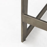 Kiran 17L x 17W x 26H Medium Brown Wood W/ Antique Nickel Finished Metal Frame Counter Stool from Mercana - Luna Furniture