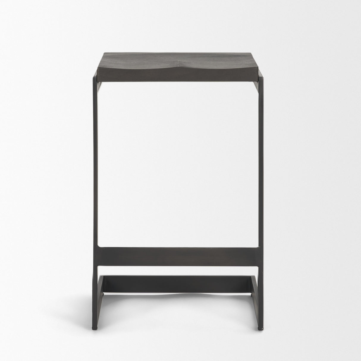 Kiran 17L x 17W x 26H Black Wood W/ Black Metal Base C-Shape Counter Stool from Mercana - Luna Furniture
