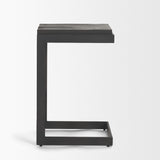 Kiran 17L x 17W x 26H Black Wood W/ Black Metal Base C-Shape Counter Stool from Mercana - Luna Furniture