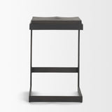 Kiran 17L x 17W x 26H Black Wood W/ Black Metal Base C-Shape Counter Stool from Mercana - Luna Furniture