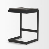 Kiran 17L x 17W x 26H Black Wood W/ Black Metal Base C-Shape Counter Stool from Mercana - Luna Furniture