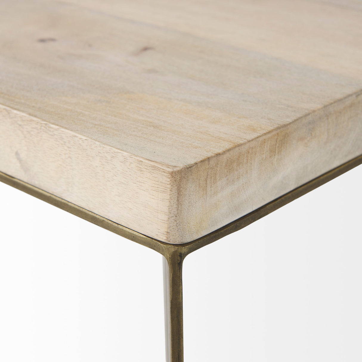 Faye (Set of 2) 19L x 19W x 26H Beige Finished Wood W/ Gold Metal Base Accent Tables from Mercana - Luna Furniture
