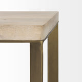 Faye (Set of 2) 19L x 19W x 26H Beige Finished Wood W/ Gold Metal Base Accent Tables from Mercana - Luna Furniture