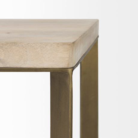 Faye (Set of 2) 19L x 19W x 26H Beige Finished Wood W/ Gold Metal Base Accent Tables from Mercana - Luna Furniture