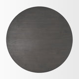 Maxwell 34L x 34W x 16H Dark Brown Wood W/ Black Metal Pedestal Base Round Coffee Table from Mercana - Luna Furniture