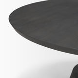 Maxwell 34L x 34W x 16H Dark Brown Wood W/ Black Metal Pedestal Base Round Coffee Table from Mercana - Luna Furniture
