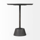 Maxwell 20" Round Dark Brown Wood w/ Black Metal Pedestal Side Table from Mercana - Luna Furniture
