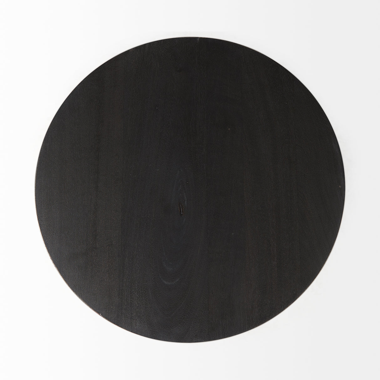 Maxwell 20" Round Dark Brown Wood w/ Black Metal Pedestal Side Table from Mercana - Luna Furniture