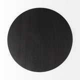 Maxwell 20" Round Dark Brown Wood w/ Black Metal Pedestal Side Table from Mercana - Luna Furniture