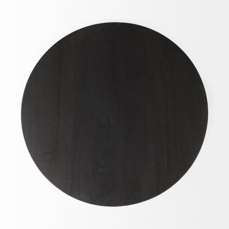 Maxwell 20" Round Dark Brown Wood w/ Black Metal Pedestal Side Table from Mercana - Luna Furniture