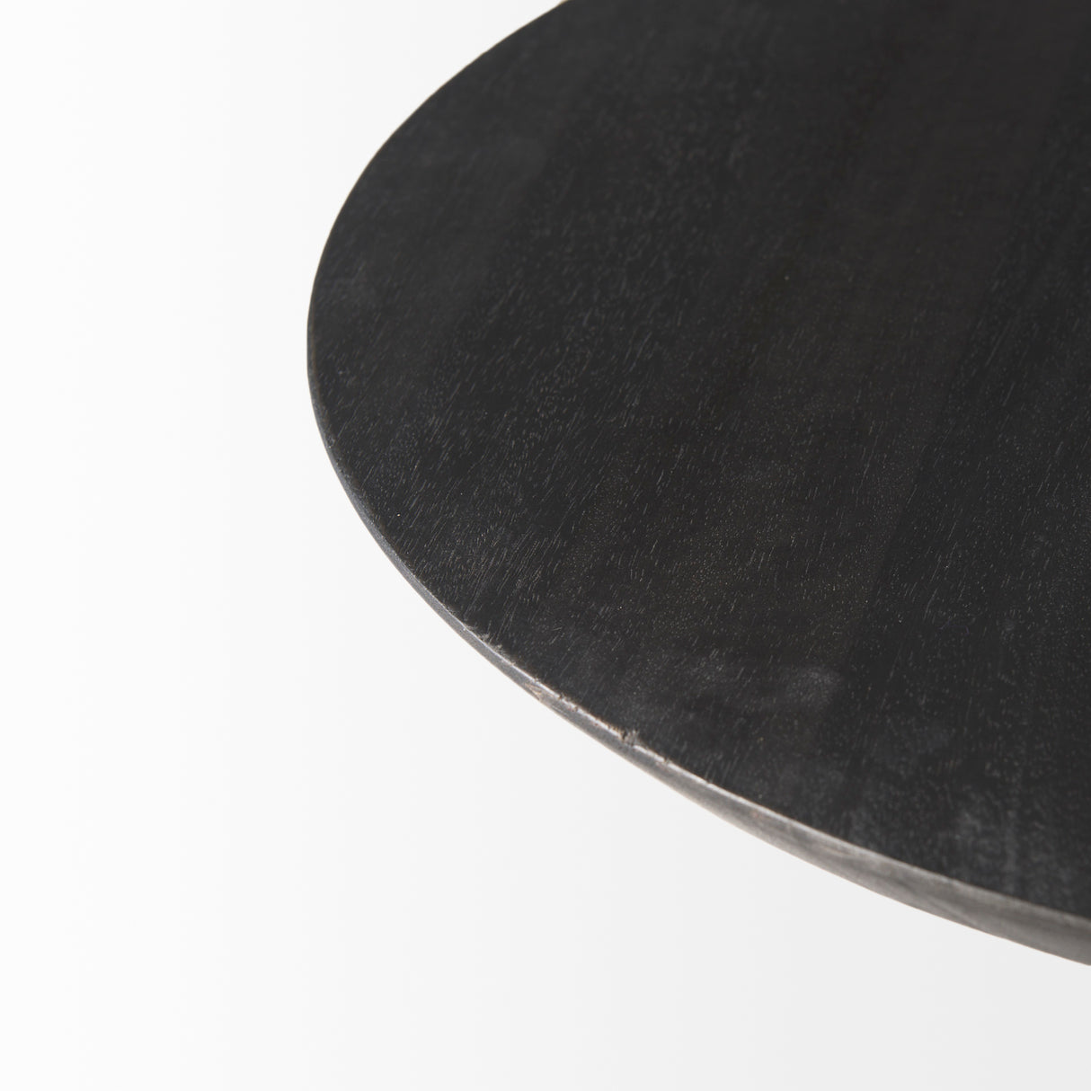 Maxwell 20" Round Dark Brown Wood w/ Black Metal Pedestal Side Table from Mercana - Luna Furniture