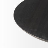 Maxwell 20" Round Dark Brown Wood w/ Black Metal Pedestal Side Table from Mercana - Luna Furniture