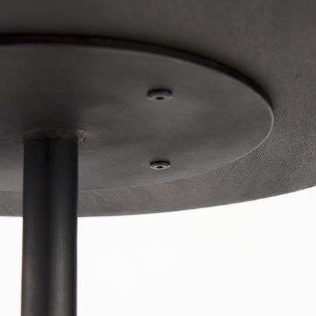 Maxwell 20" Round Dark Brown Wood w/ Black Metal Pedestal Side Table from Mercana - Luna Furniture