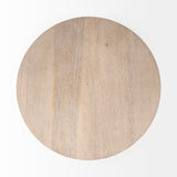 Maxwell 20" Round Light Brown Wood w/ Gold Metal Pedestal Side Table from Mercana - Luna Furniture
