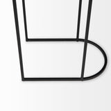 Celine 24.2 L x 12.6 W x 22.4 H Set of Two Black/Silver Metal and Glass Nesting Accent Tables from Mercana - Luna Furniture