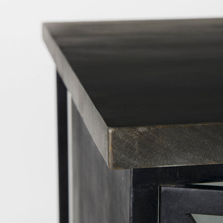 Dimitra 62.0L x 32.0W x 36.0H Dark Iron W/Glass Doors Kitchen Island from Mercana - Luna Furniture