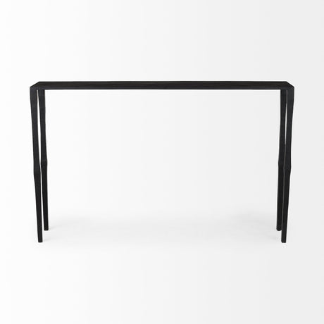 Timothy 48.0 X 8.0 X 30.0 Ebony Black Iron Console Table from Mercana - Luna Furniture