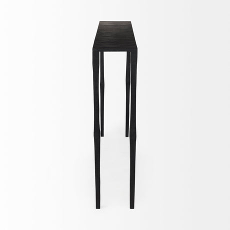 Timothy 48.0 X 8.0 X 30.0 Ebony Black Iron Console Table from Mercana - Luna Furniture