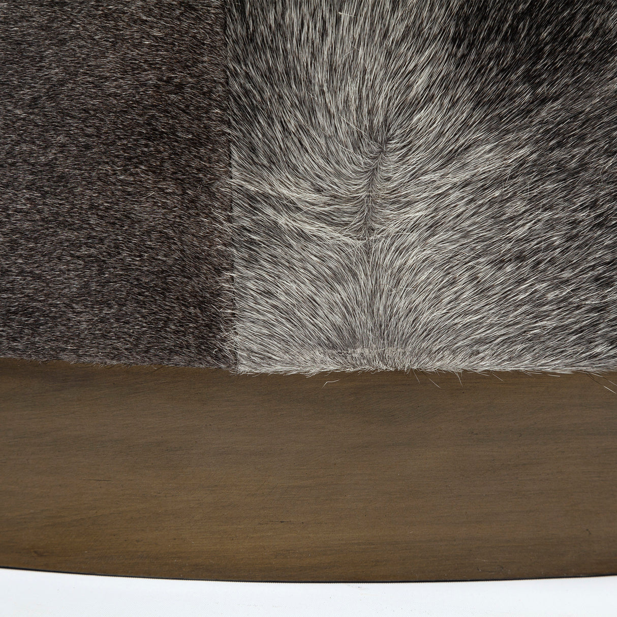 Zahavi 36" Gray Hair-On-hide W/Metal Base Ottoman from Mercana - Luna Furniture