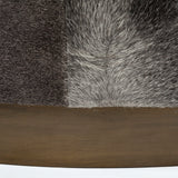 Zahavi 36" Gray Hair-On-hide W/Metal Base Ottoman from Mercana - Luna Furniture