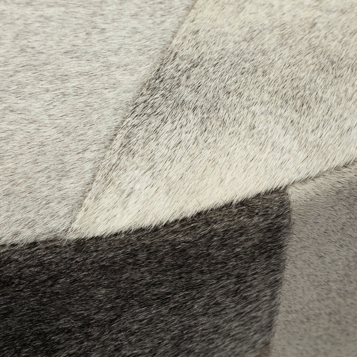 Zahavi 36" Gray Hair-On-hide W/Metal Base Ottoman from Mercana - Luna Furniture