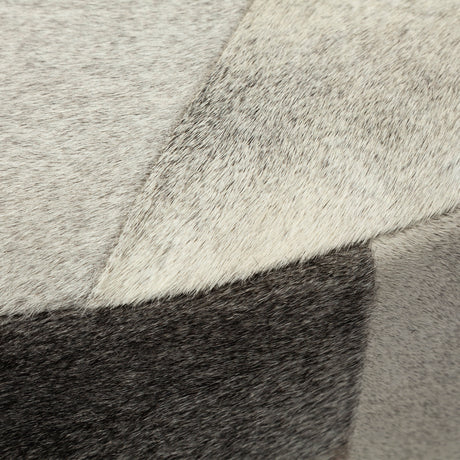 Zahavi 36" Gray Hair-On-hide W/Metal Base Ottoman from Mercana - Luna Furniture